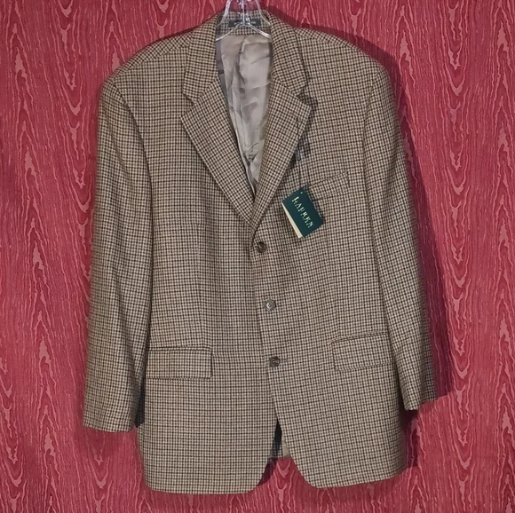 RALPH LAUREN GREEN LABEL 3 Button Long Sleeve Pure New Wool Blazer Men's Sz 44R - Picture 1 of 14